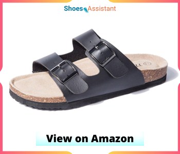 TF STAR Arizona 2-Strap Adjustable Buckle Flat Cork Footbed Sandals
